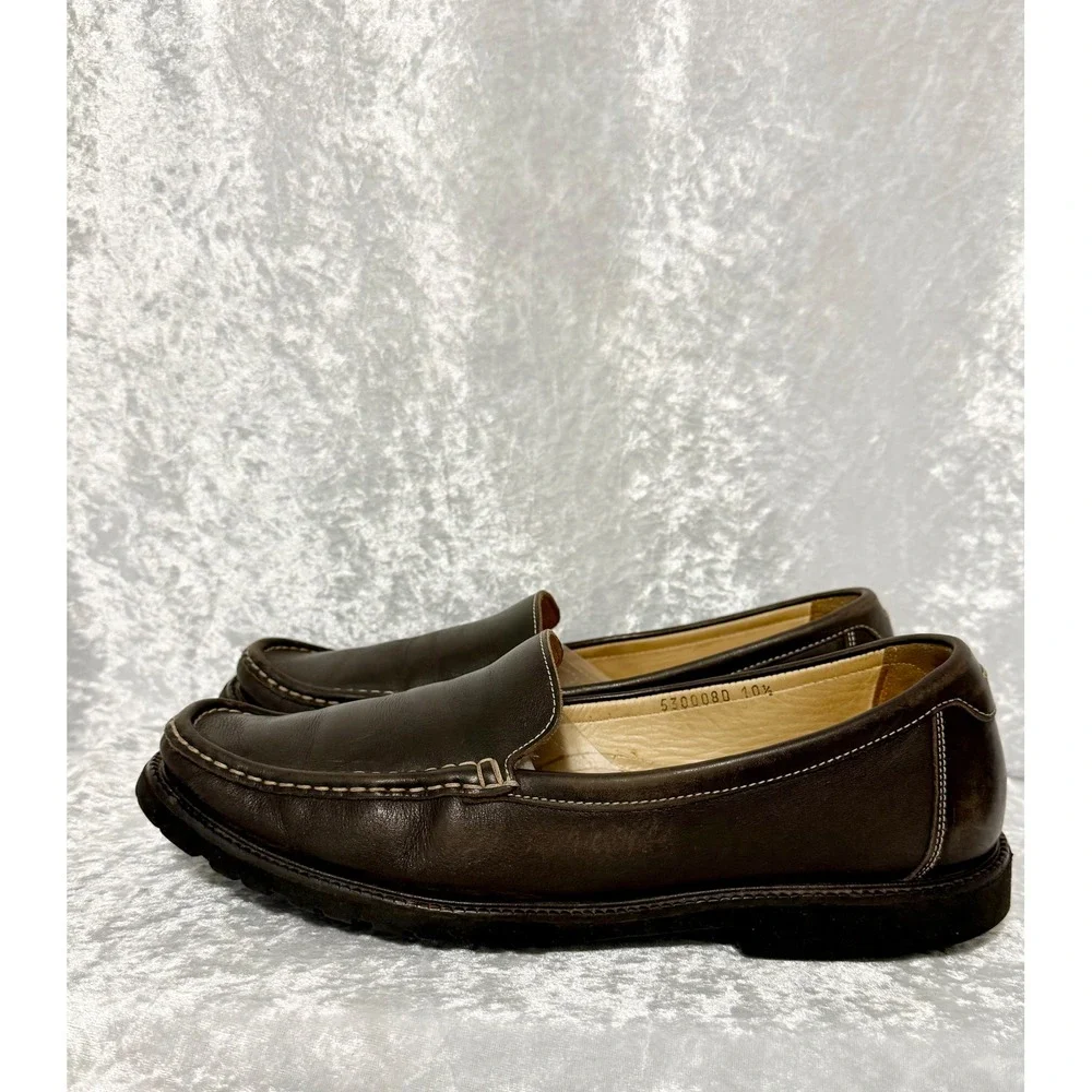 Martin Dingman Mens Classic‎ Brown Leather Driving Comfort Loafers Size 10.5